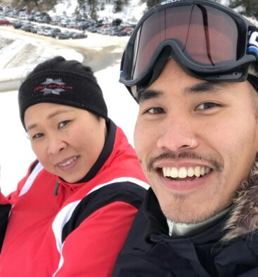Max Pham Nguyen with his mother 